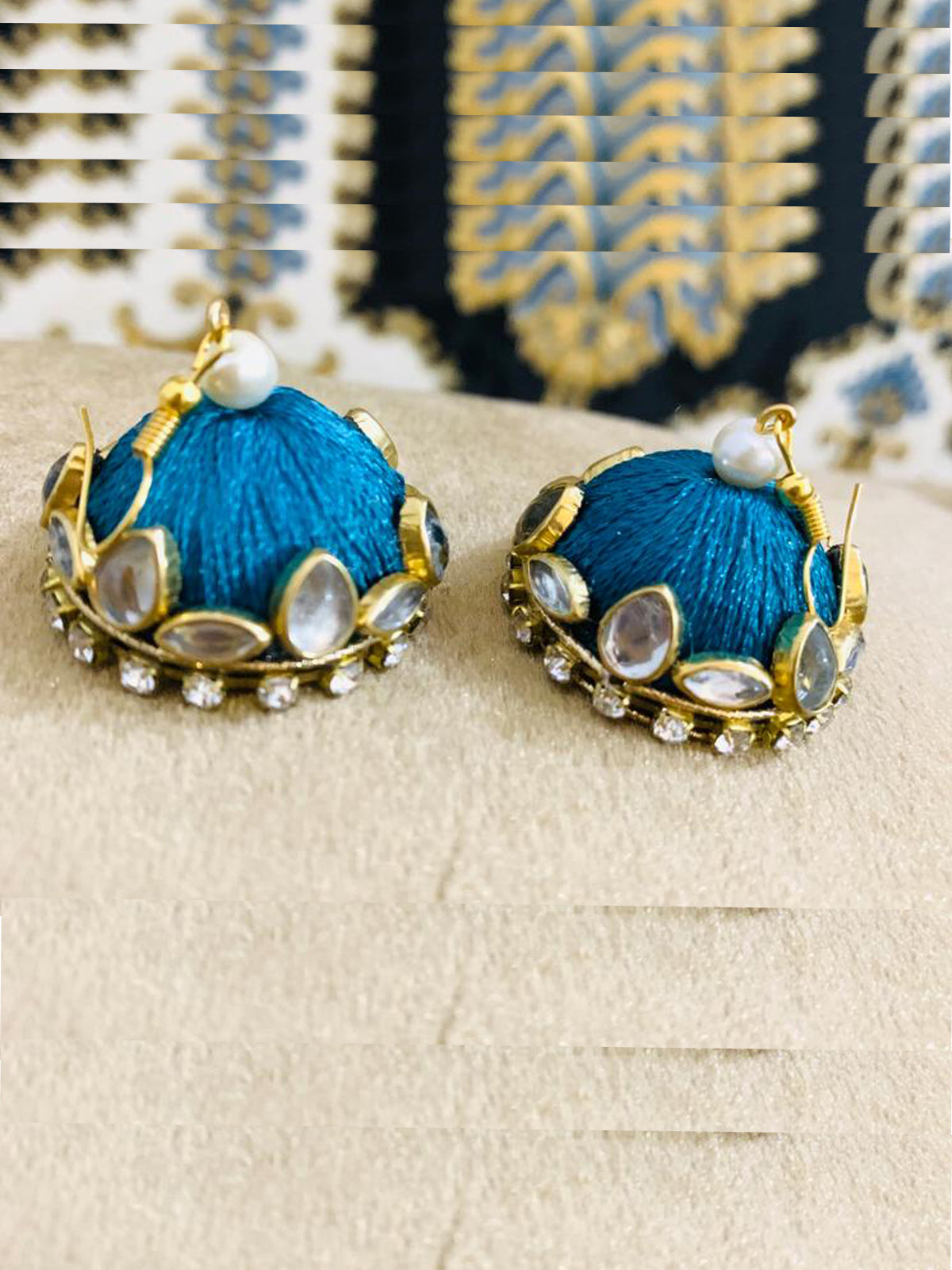 Kundan Thread Jhumkas