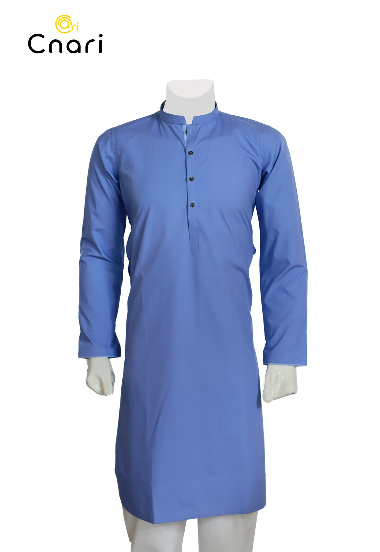 Blue Kurta with matched contrast