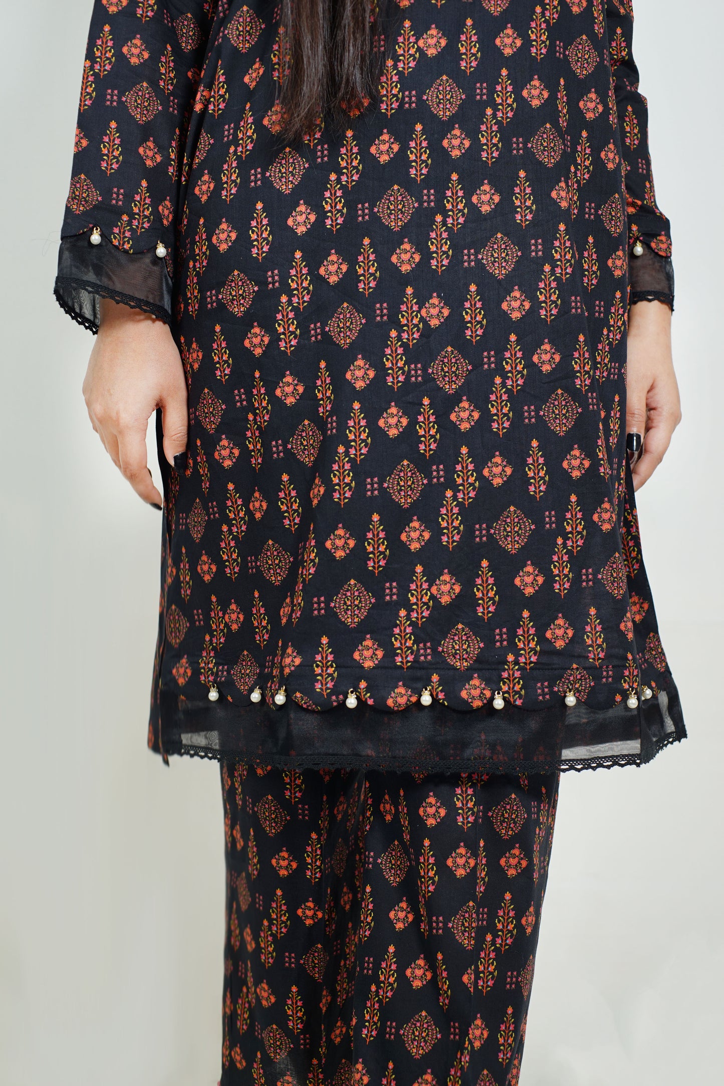 2 piece printed dress(stitched)