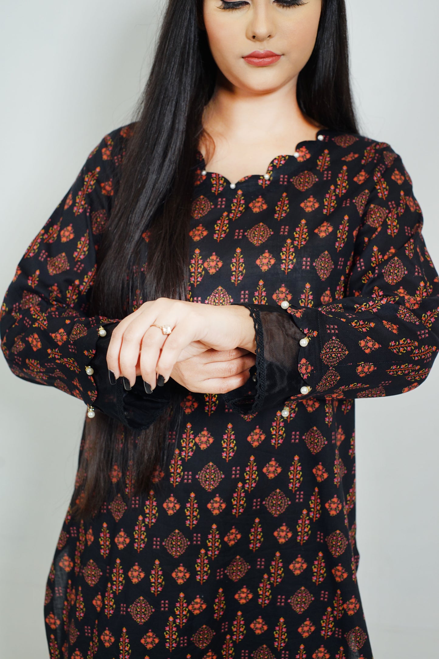 2 piece printed dress(stitched)