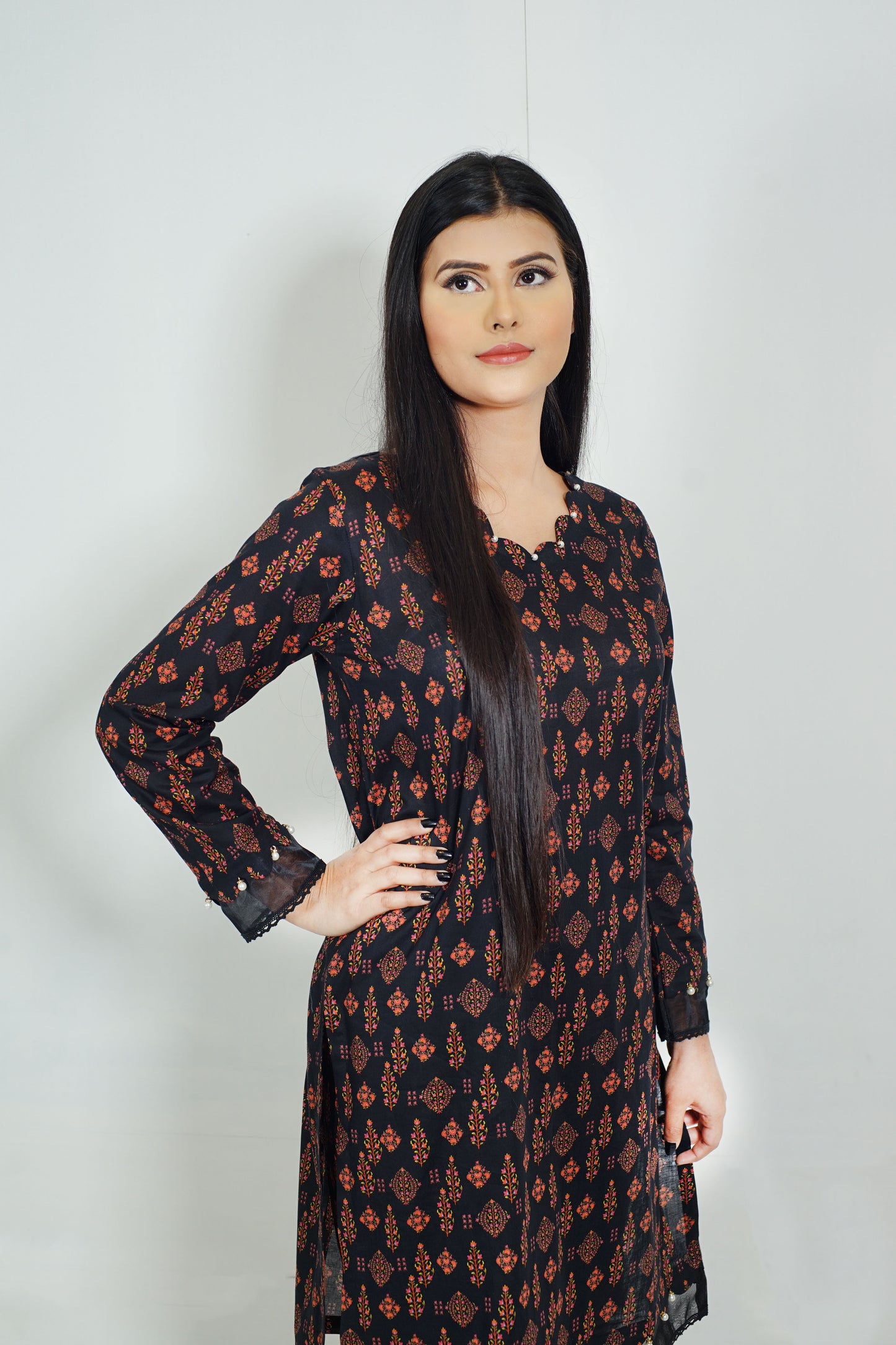2 piece printed dress(stitched)
