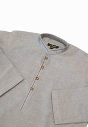 IMPORTED COTTON EMBROIDERED KAMEEZ WITH OFFWHITE SHALWAR