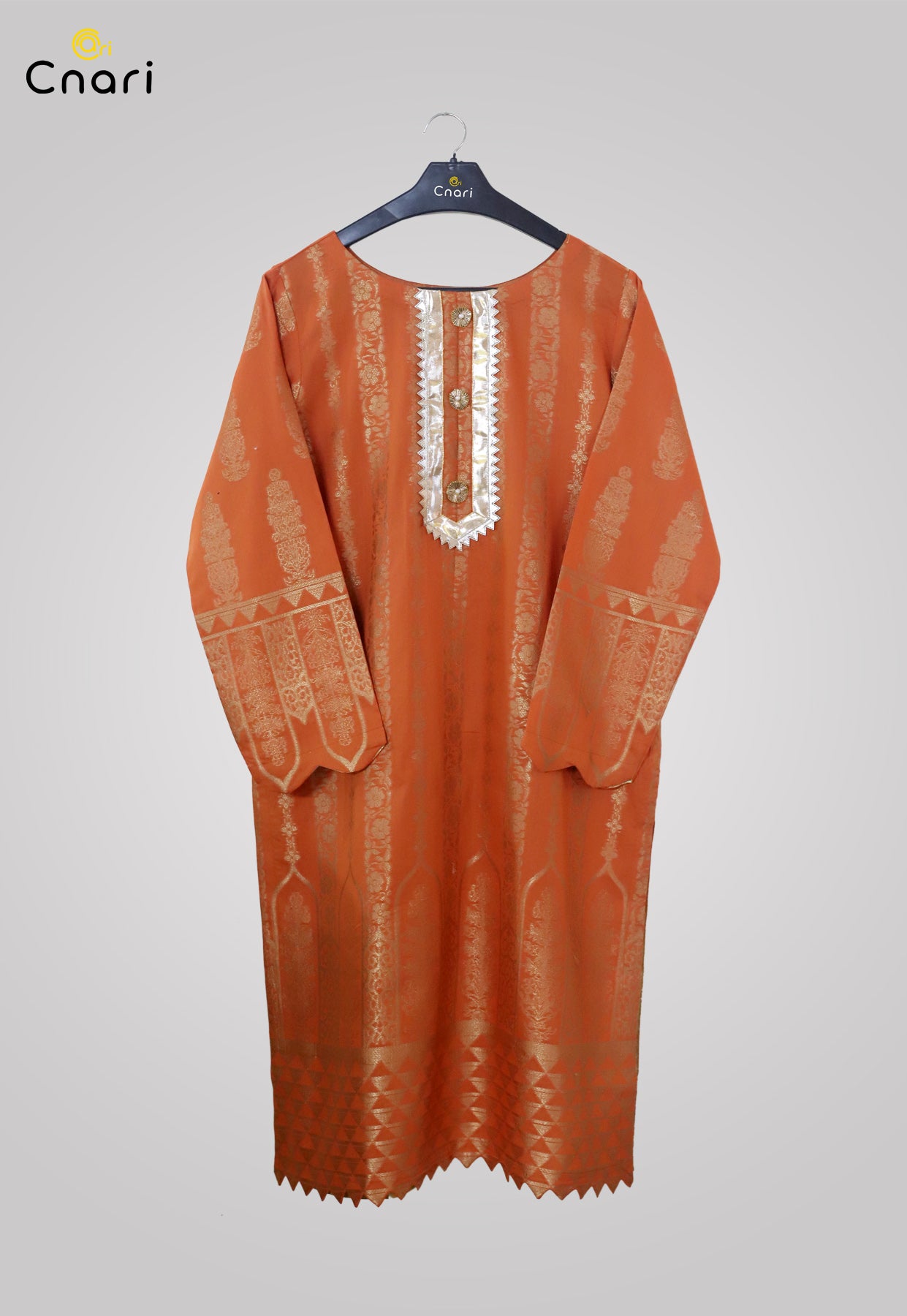 [READY TO WEAR] Rust Jacquard embellished in foil
