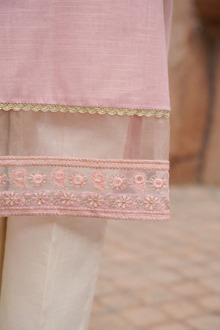 2 piece embroidered dress(stitched)