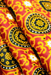 UNSTITCHED ROTARY PRINT WITH AJRAK DESIGN ON COTTON FABRIC